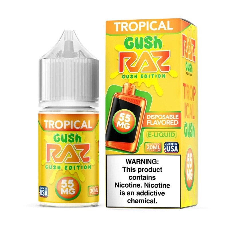 55mg salt tropical pod juice raz gush edition e-juice 30ml