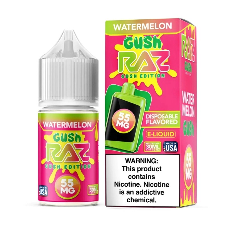 55mg salt watermelon pod juice raz gush edition e-juice 30ml