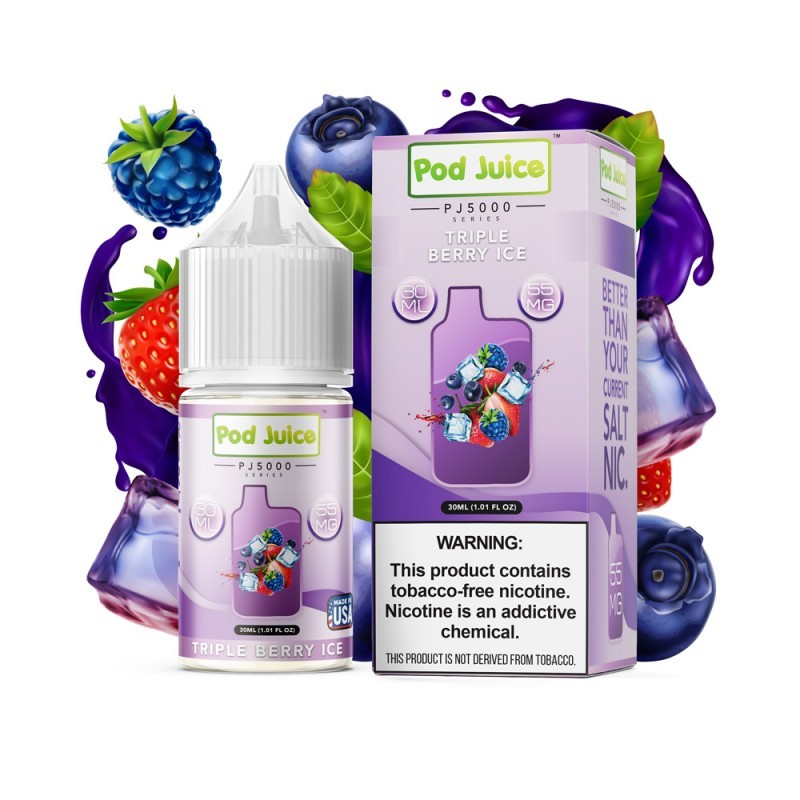 pod juice vape juice PJ5000 Series Triple Berry Ice E-juice 30ml Flavor:Banana choose Finish:Plume Blue Ruby Raz Flavor TN9000:
